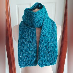 💙💚EUC Scarf Acrylic Crocheted Blue Green Teal Etsy